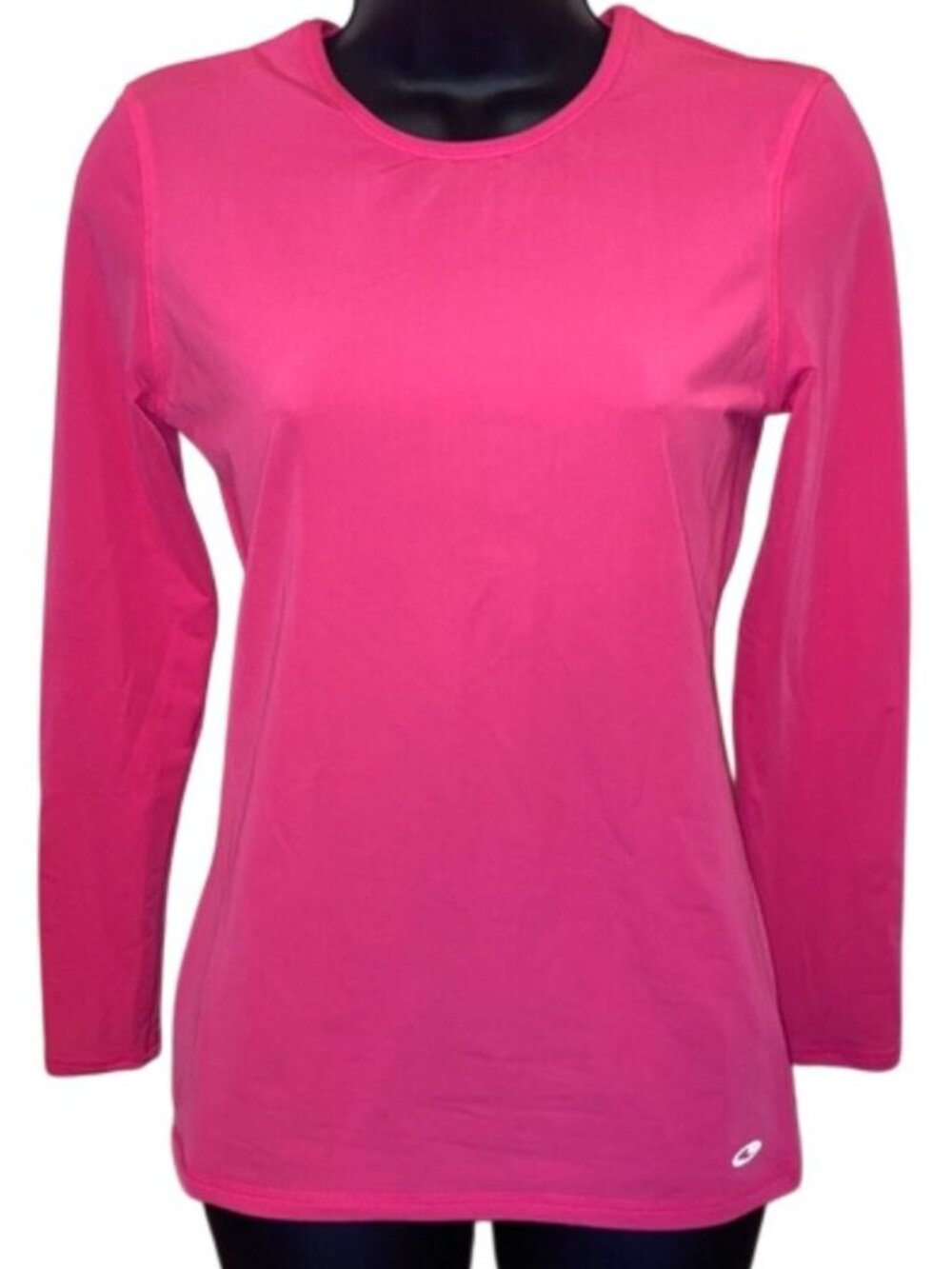 Champion Power Core Crew Long Sleeve Shirt Women's Fitted Neon Pink Top - Medium